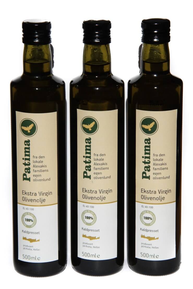 Patima olive oil bottles